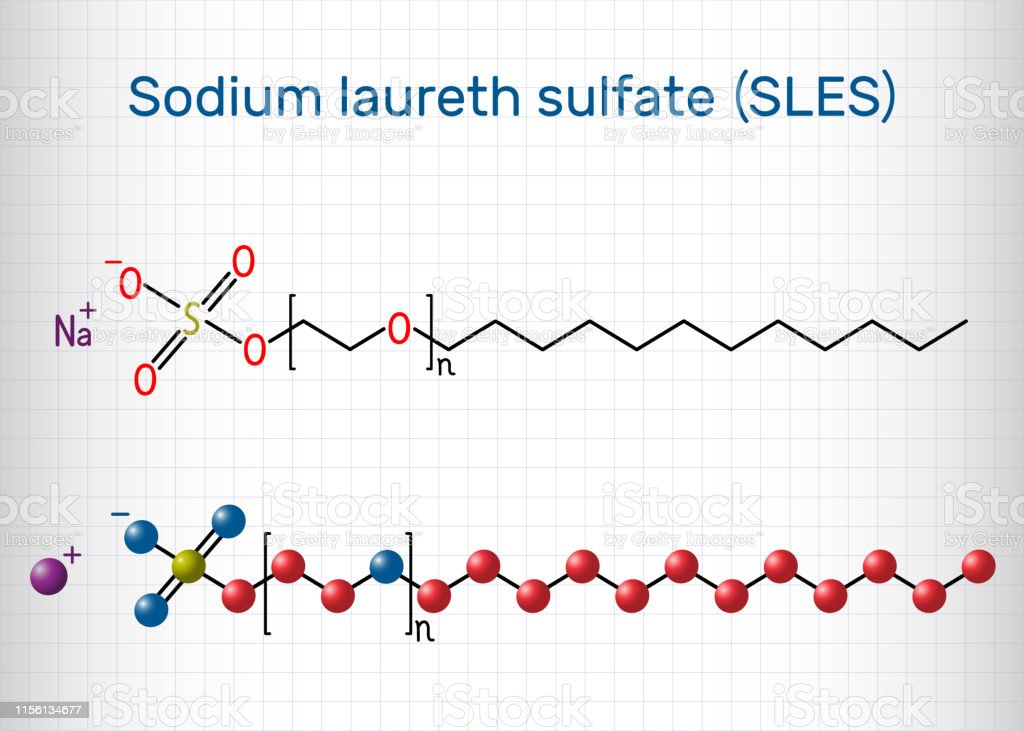 Sodium laureth sulfate molecule